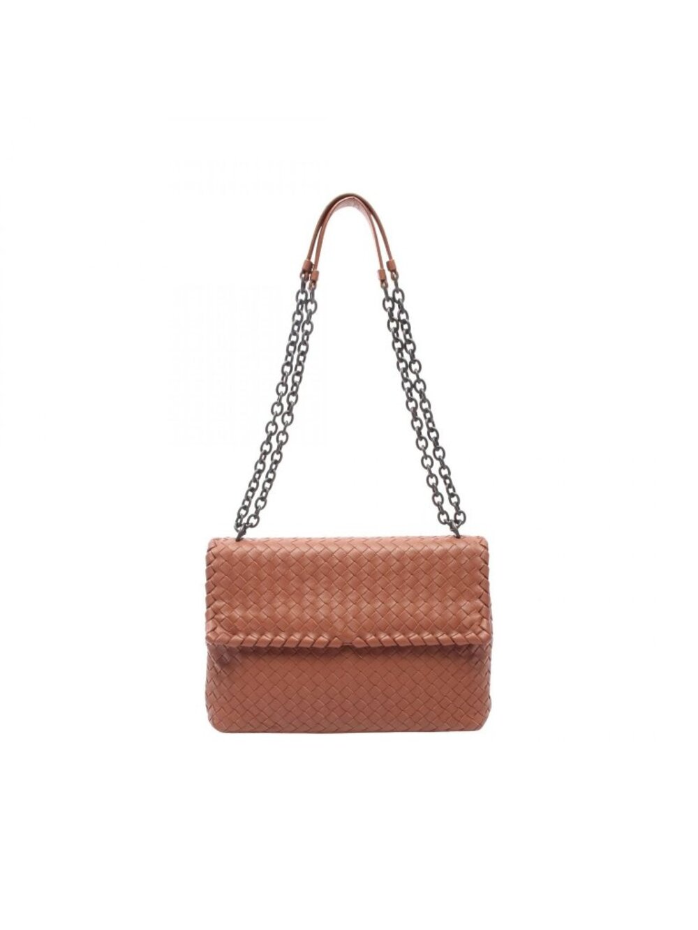 Bottega Veneta Shoulder Bag Olympia Intrecciato Brown Lambskin Chain